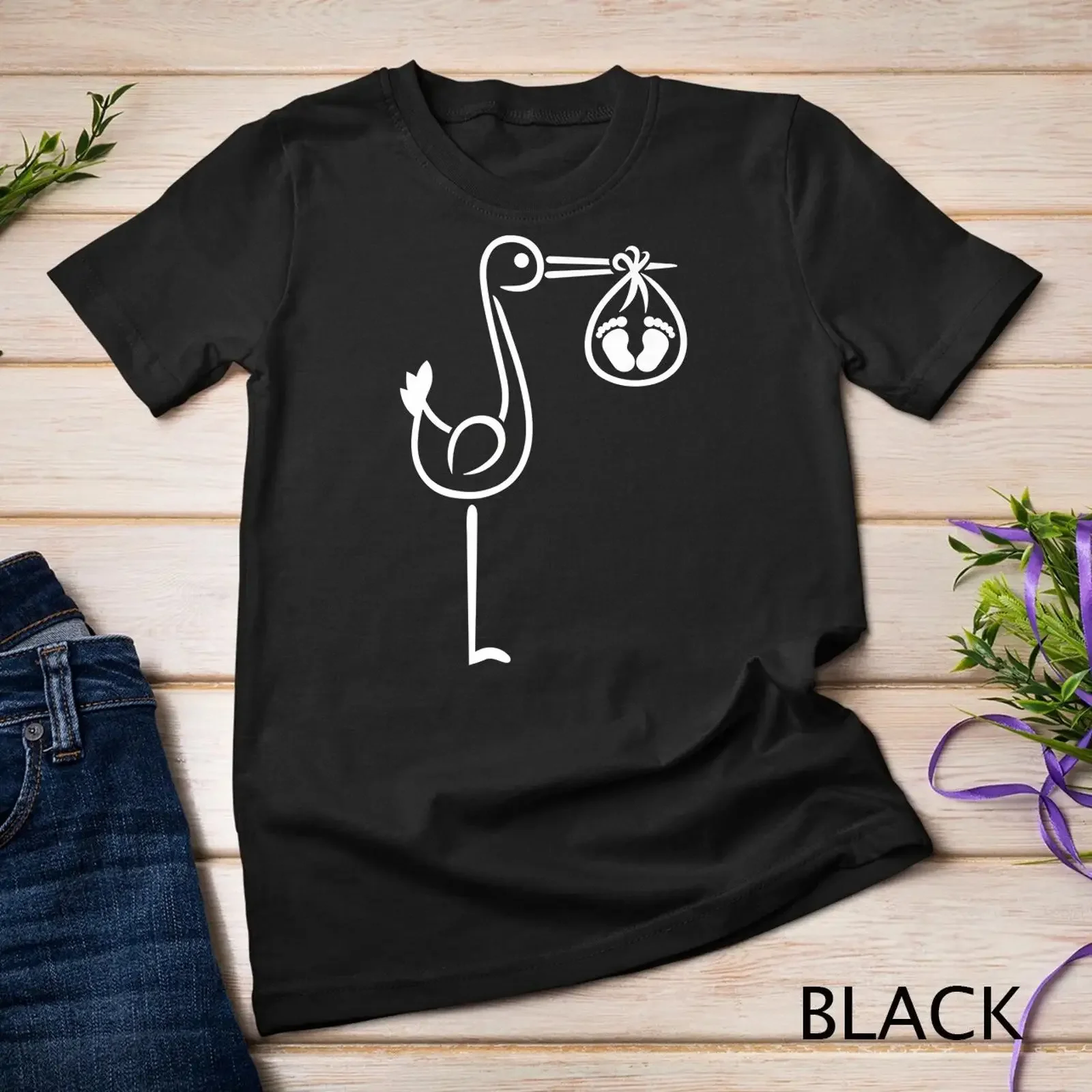 Camiseta Storch mit Babyfüße Premium, estilo vintage, unisex, con gráfico de moda, transpirable, elástica, versátil, informal, estilo streetwear