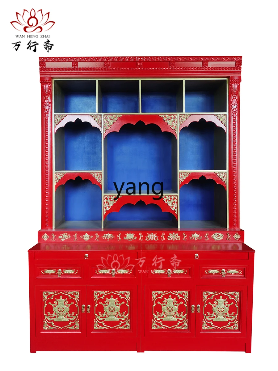 CX Buddha Hall Cabinet Large Buddha Niche New Chinese Style Clothes Closet Avalokitesvara Cabinet Worship God Shed