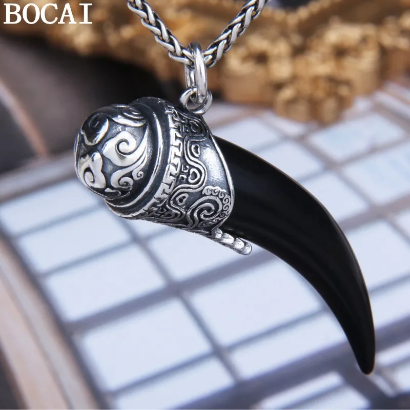 colgantes-de-plata-de-ley-s925-bocai-para-mujer-y-hombre-nueva-moda-amuleto-de-lobo-con-dientes-de-Agata-joyeria-con-toque-dorado
