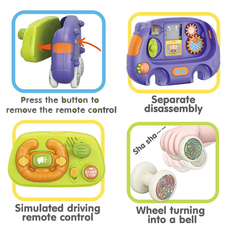Volante elettrico per bambini Bus da tavolo occupato Bus Montessori Giocattoli Luci sensoriali Musica Educion Attività di viaggio Giocattoli per i più piccoli