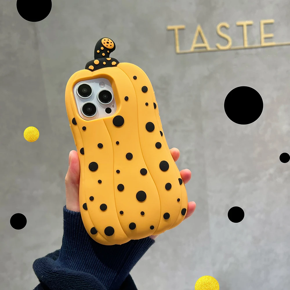 Für iPhone 13 14 15 Plus 16 Pro Max Kawaii Gemüse Polka Dots Kürbis Hülle Weiche Silikonhülle – Detail 11