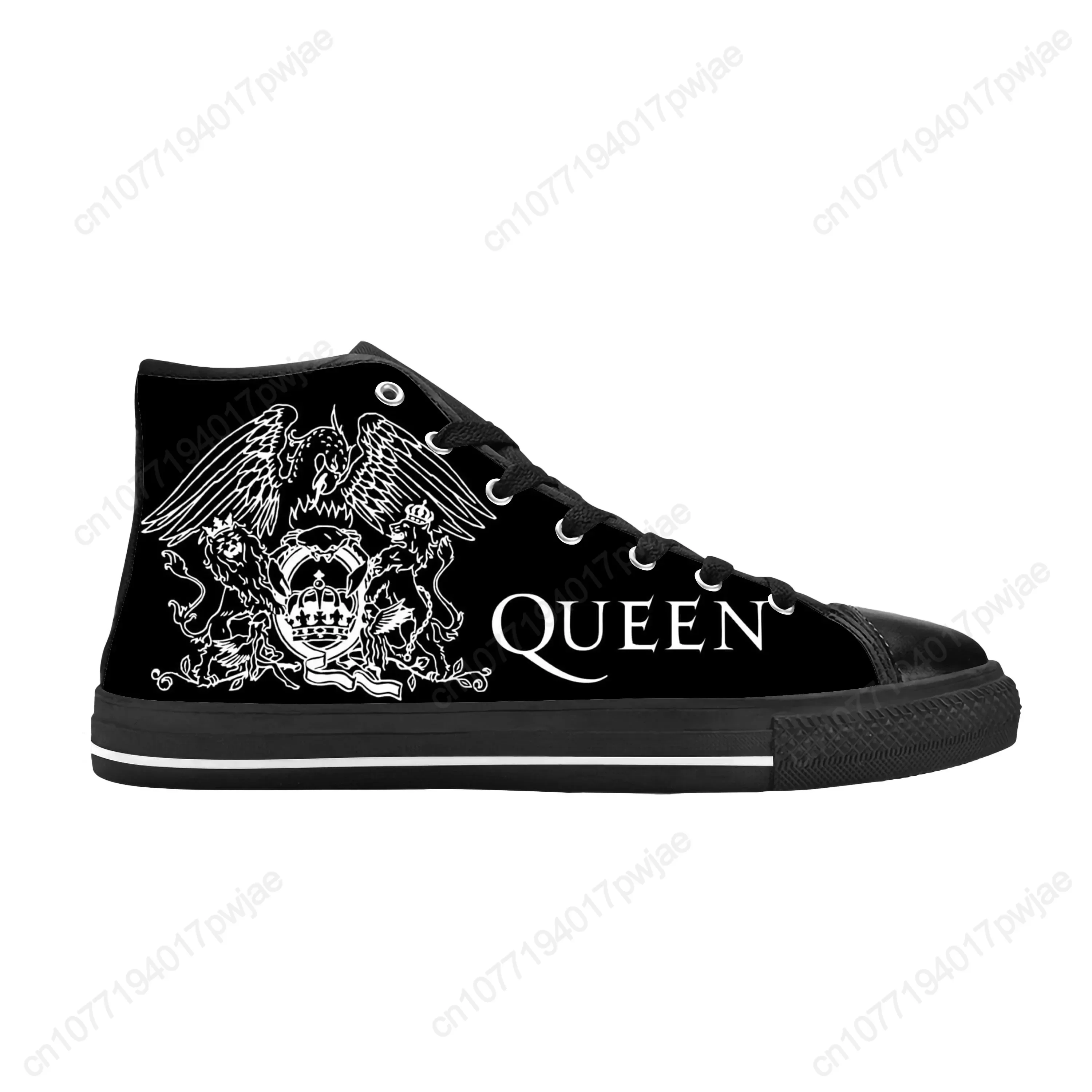 Freddy Mercury Rock Band Music Singer Queen Cool Casual Cloth Shoes High Top confortevole traspirante stampa 3D uomo donna Sneakers