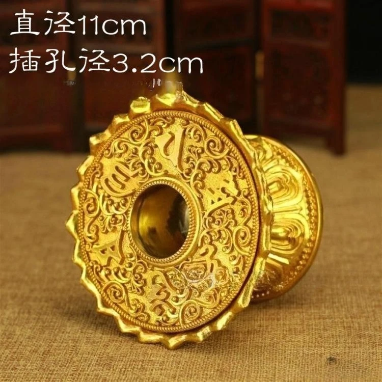 Pure copper hand cranked prayer wheel base, hand cranked prayer tube, lotus platform, lotus seat, eight auspicious lotus bases