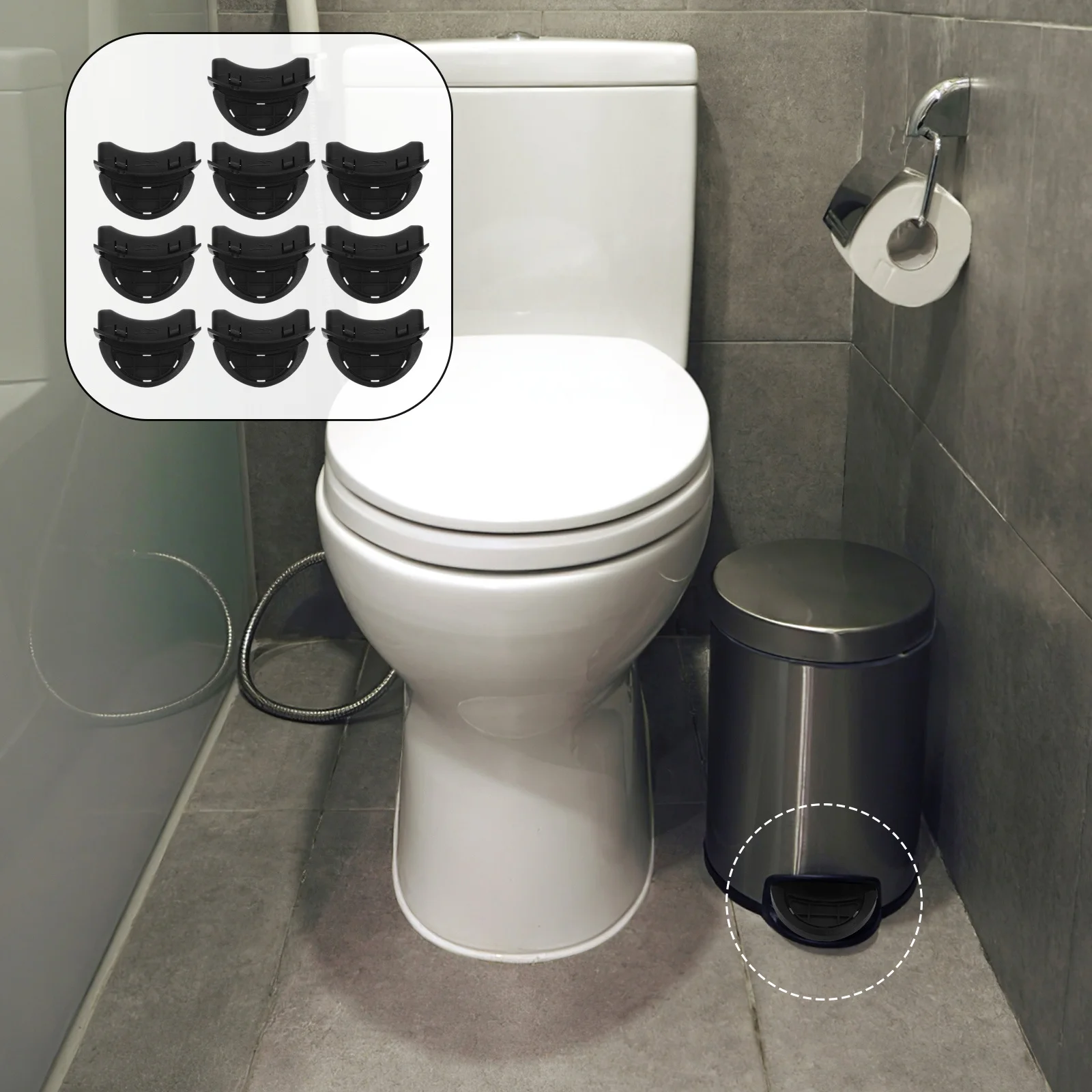 

10Pcs Garbage Can Pedal Replacement Plastic Foot Pedal Pad for Bathroom Bedroom Kitchen Outdoor Bin Easy Install No Tools Needed