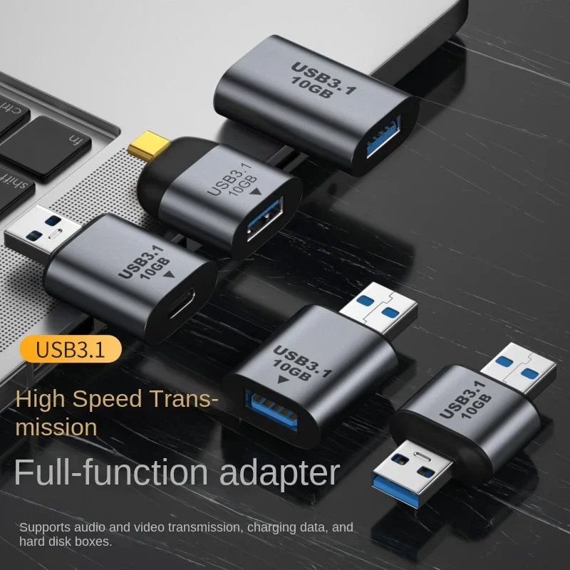 USB3.1 to TYPE-C adapter for high-speed transmission of audio and video charging data, 10gbps converter