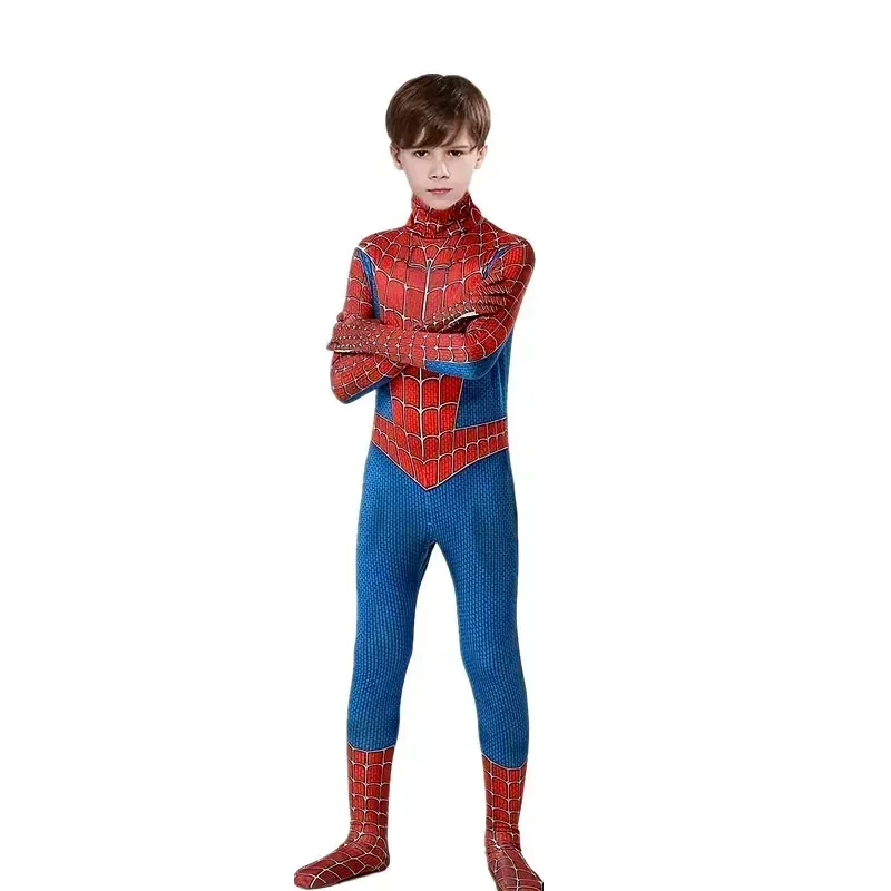 

Kids Superhero Cosplay Costume Mesh Zipper Jumpsuit Cosplay Party Outfit Comfortable Breathable Design for Halloween Events