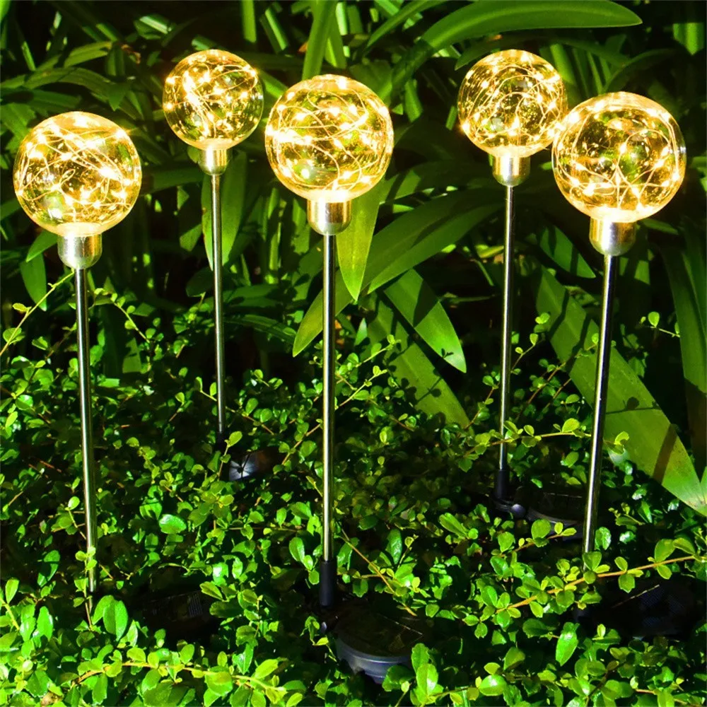 1PC Solar Transparent Spherical Lawn Light, Floor Mounted Outdoor Waterproof Wish Ball Courtyard Light, Garden Decorative Light