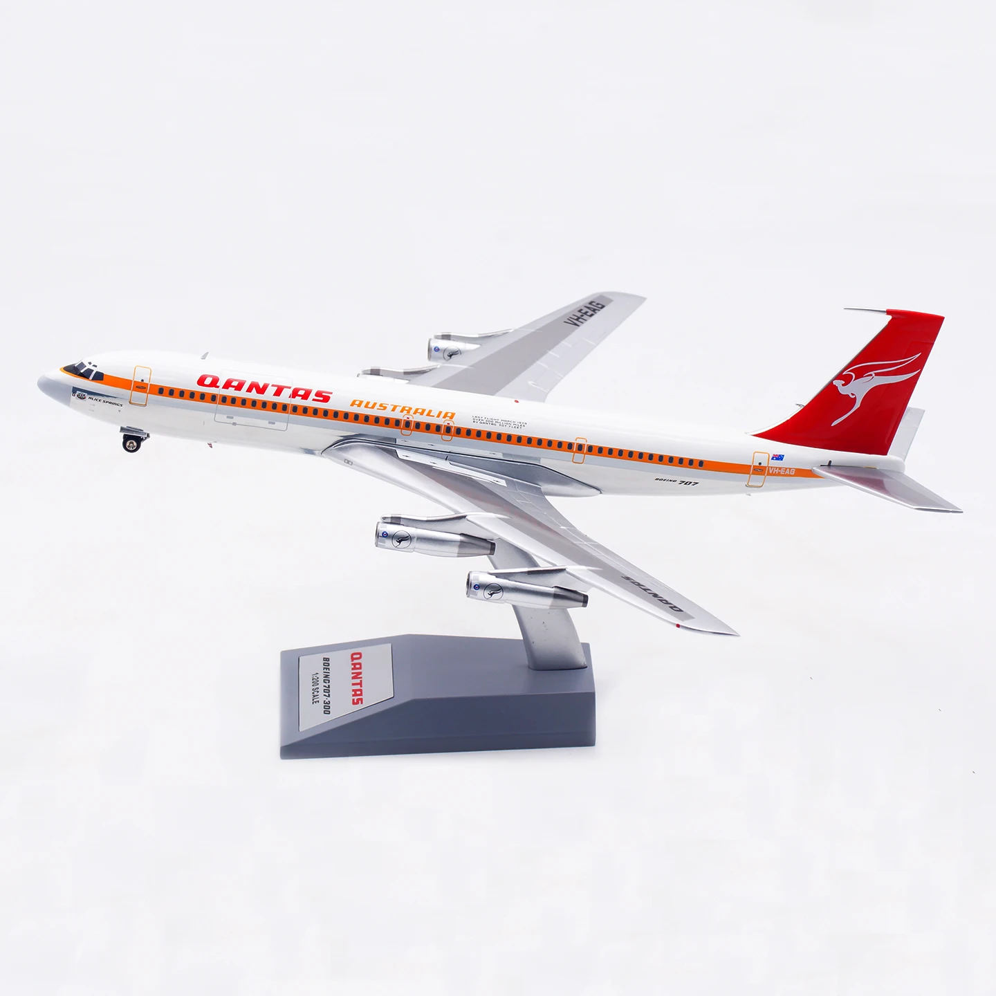 IF707QF0125P Aereo da collezione in lega regalo INFLIGHT 1:200 Qantas "LAST FLIGHT" Boeing B707-300 Diecast Aircraft Jet Model VH-EAG