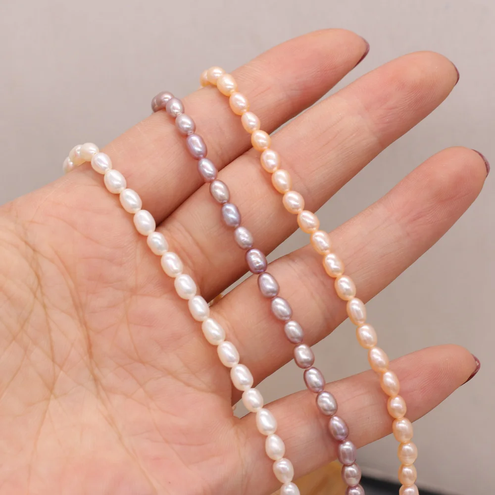 4-5mm High Quality AAA Natural Freshwater Pearl High-gloss Rice-shaped Beads for Jewelry Making DIY Necklace Bracelet Accessory