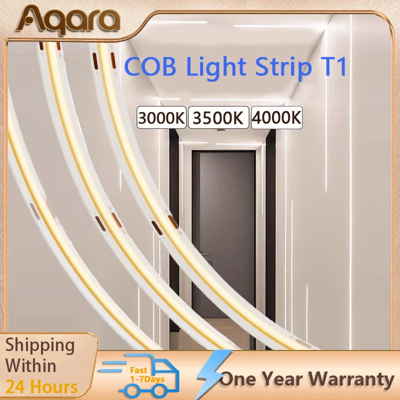 

Aqara COB Light Strip T1 Ra90 Single Color Temperature 10m LED Ambient Light COB Led Strip 3000K/3500K/4000K Cabinet Line Light