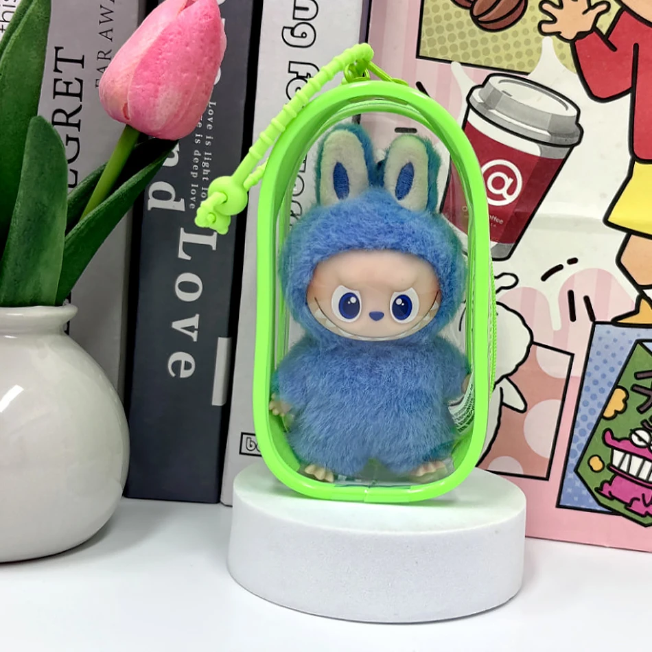 Für Mini Labubu Pin Für LoveTransparent Bunte Schutz Fall V4 Puppe Zubehör Plüsch Puppe Display Tasche Outdoor Schlüsselbund Spielzeug – Detail 11