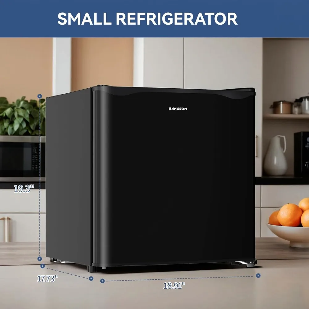 Mini refrigerador com congelador para escritório, geladeira pequena, baixo ruído, economia de energia, 1,6 Cu. ft