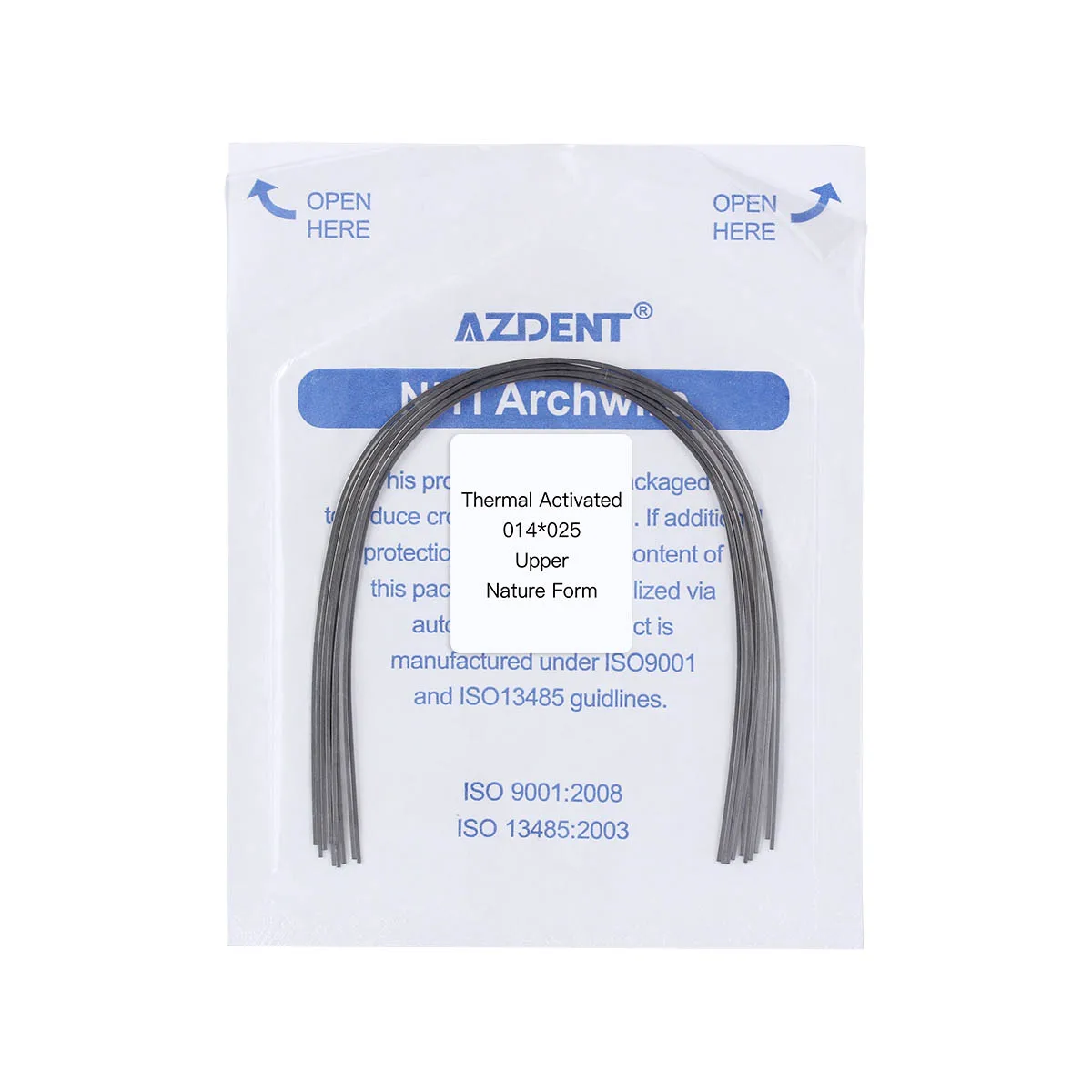 AZDENT 10 Pcs/Pack Dental Orthodontic Niti Thermal Activated Rectangular Arch Wire Natural Form