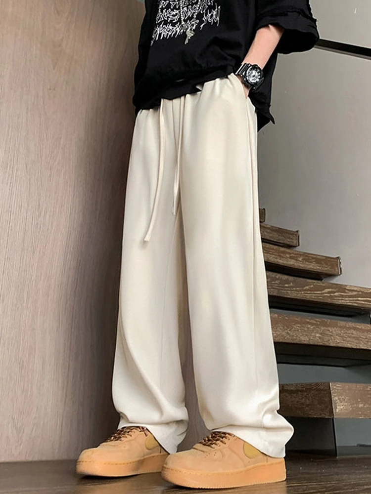 

Men's Oversize Drapey Suit Pants Spring Autumn Loose Straight Leg Wide Leg Casual Trousers Faionable Haome High End