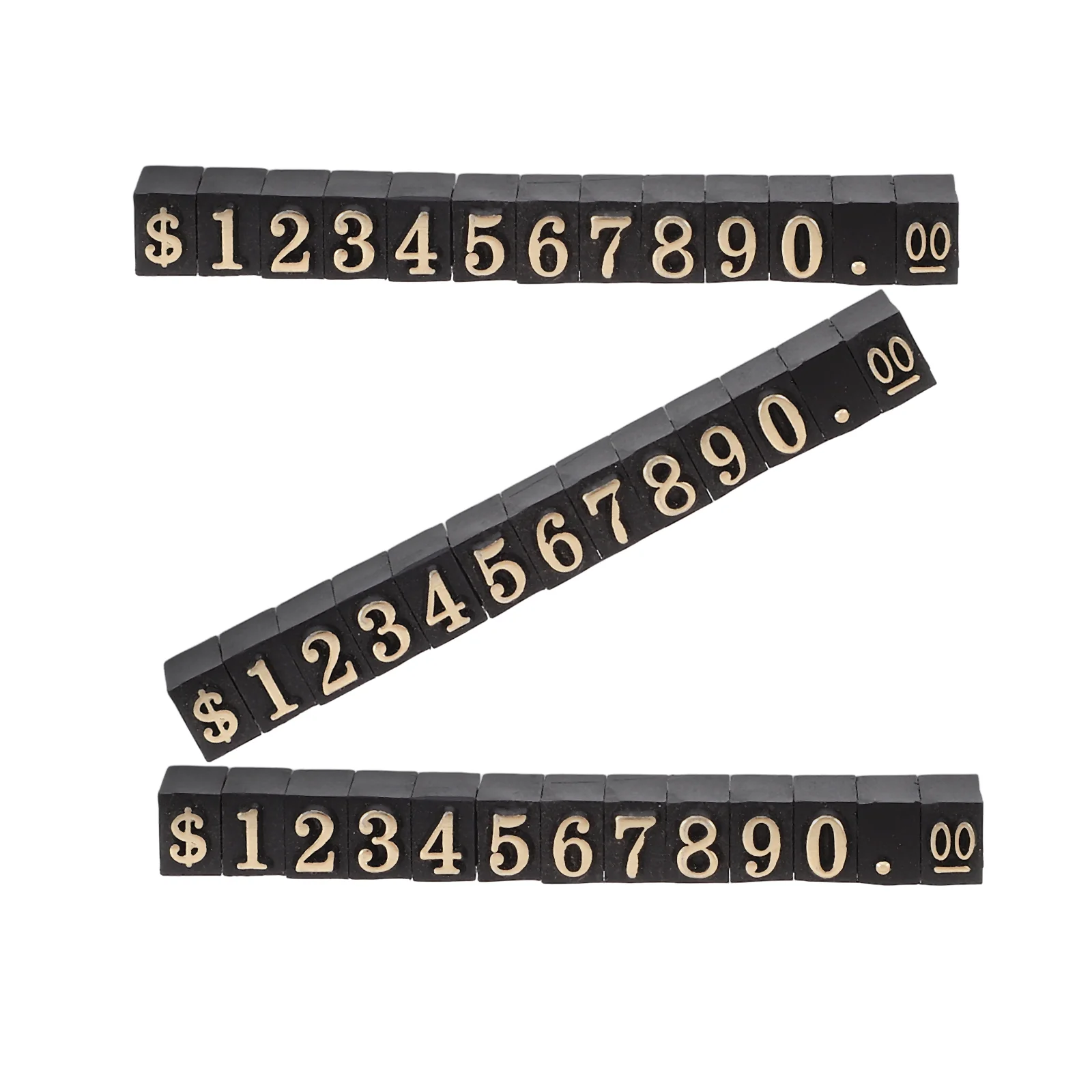 3 Pcs Price Sign Jewelry Tags Display Stand Letter Cube for Mini Golden Shop Label Number Alphabet Tabs