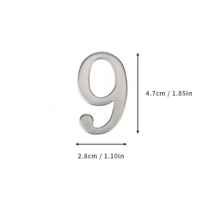 Türnummer aus Aluminiumlegierung mit selbstklebender Rückseite, 5 x 3 cm, silberne Hausnummer, Wohnungstürnummer für den Außenbereich, Hotel, Zuhause, Briefkasten – Detail 15