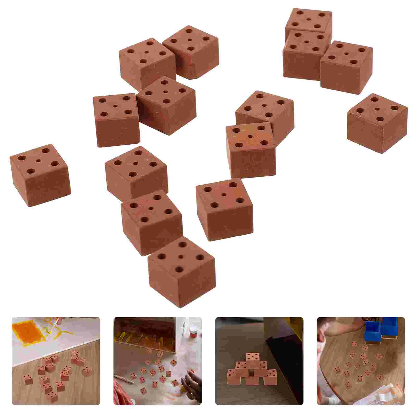 

20Pcs Miniature Clay Bricks Model Red Brick Blocks Kids Building Toys Create Neat Garden Mini Landscape Bricks Portable