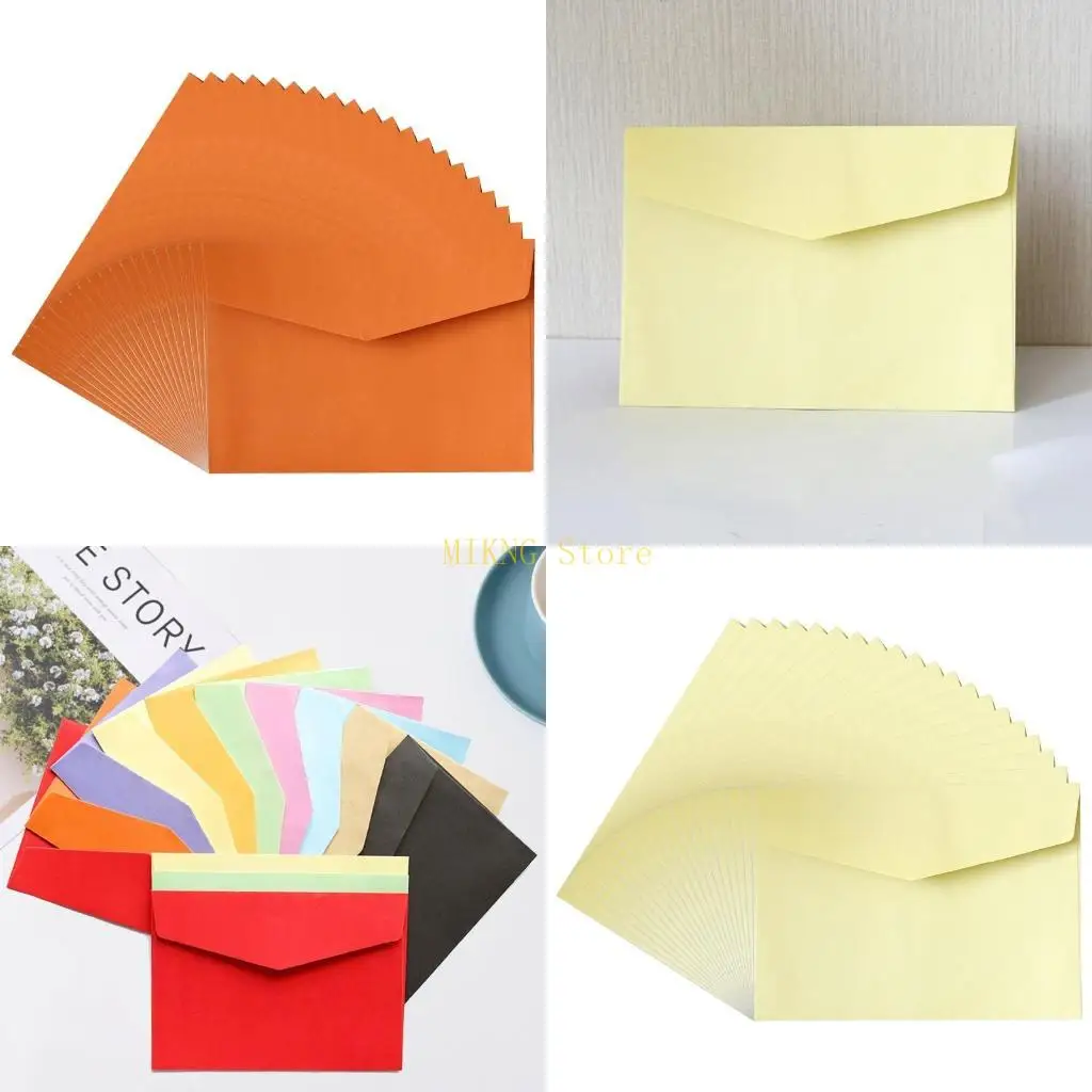 20Pcs 레트로 봉투 키트 7x5 인치 인사말 카드 결혼식 초대 카드에 대 한 다채로운 현금 봉투 감사합니다 베스트 세일