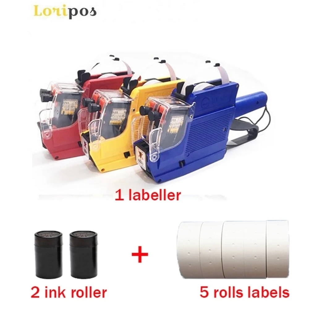 Mx-6600 Two-line Price Labeller 10 Digits Tag Sticker Pricing Gun Refillable Ink Roller Price Labeller Tool Double Lines Marker