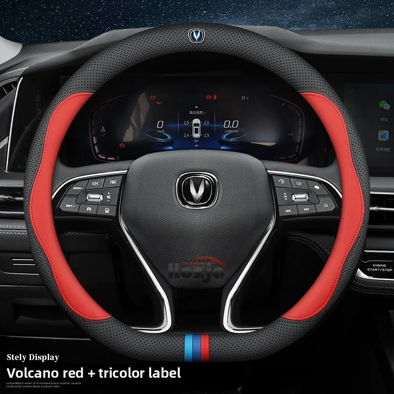 

Leather Car Steering Wheel Cover for Changan CS35 Plus Univ Unit Hunter Cs55 Cs95 Cs15 Cs75 Plus Alsvin CX70 X5 X7 Accessories