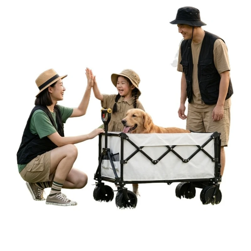 Electric camper, folding cart, outdoor power-assisted cart