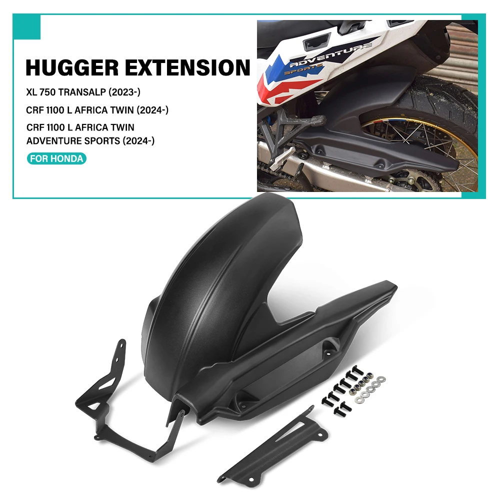 Hugger Rear Fender HUGGER EXTENSION Splash Guard  FOR HONDA XL 750 TRANSALP 2023- CRF 1100 L AFRICA TWIN/ADVENTURE SPORTS 2024-