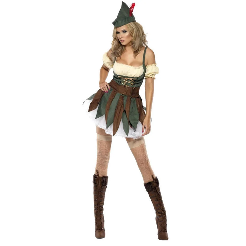 Lady Carnival Halloween Caveman Savage Costume Indian Maiden Huntress Outfit Cosplay Fancy Party Dress