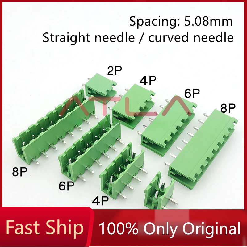 

10PCS KF2EDGK 5.08 2EDG PCB 2PIN~12PIN Straight/Curved Needle Connector Plug-In Terminal Block 5.08MM Phoenix Contact Degson