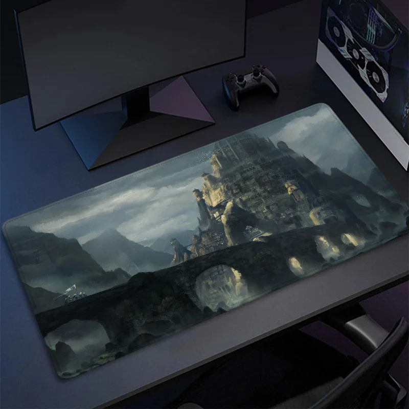 Tapis de souris Gamer Anime Deskvirus, accessoires informatiques, château, sous-marin média, polymères de bureau, tapis de jeu, tapis de bureau, grand PC