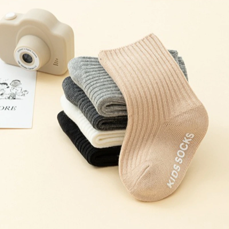 

Sporty Fashion Newborn Anti-Slip Socks Baby Floor Gripper Socks Double-Needle Non-Slip Dots Spring Autumn Infant First Walkers