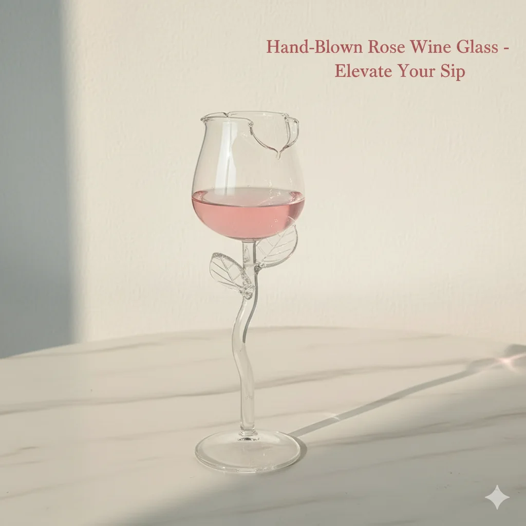 

Rose-Shaped Red Wine Glasses Rose Shape Wine Glass With Colored Rose Leaves 150/280ml Rose Shaped Red Wine Goblet Cocktail Cup