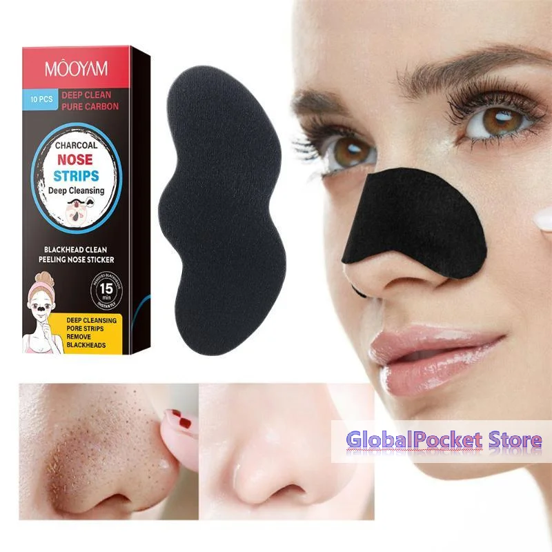 10Pcs Unisex Blackhead Remove Mask Peel Nasal Strips Deep Cleansing Shrink Pore Nose Black Head Remove Stickers Skin Care Mask