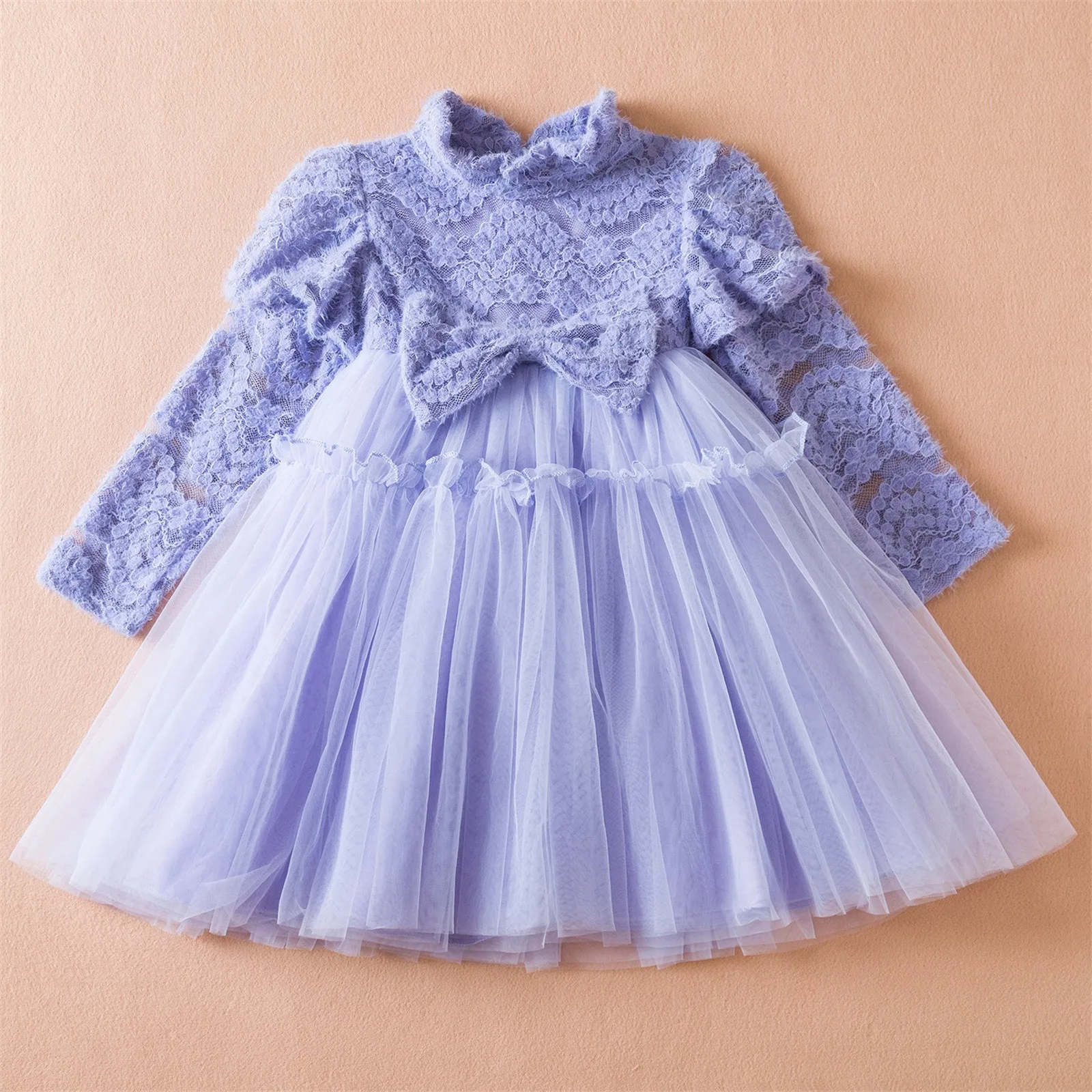 

Girls Puffy Fleece Dress New Year Fall Winter Clothes Lace Tulle Tutu Dress For Kids Girls 2-8T Princess Warm Christmas Dresses