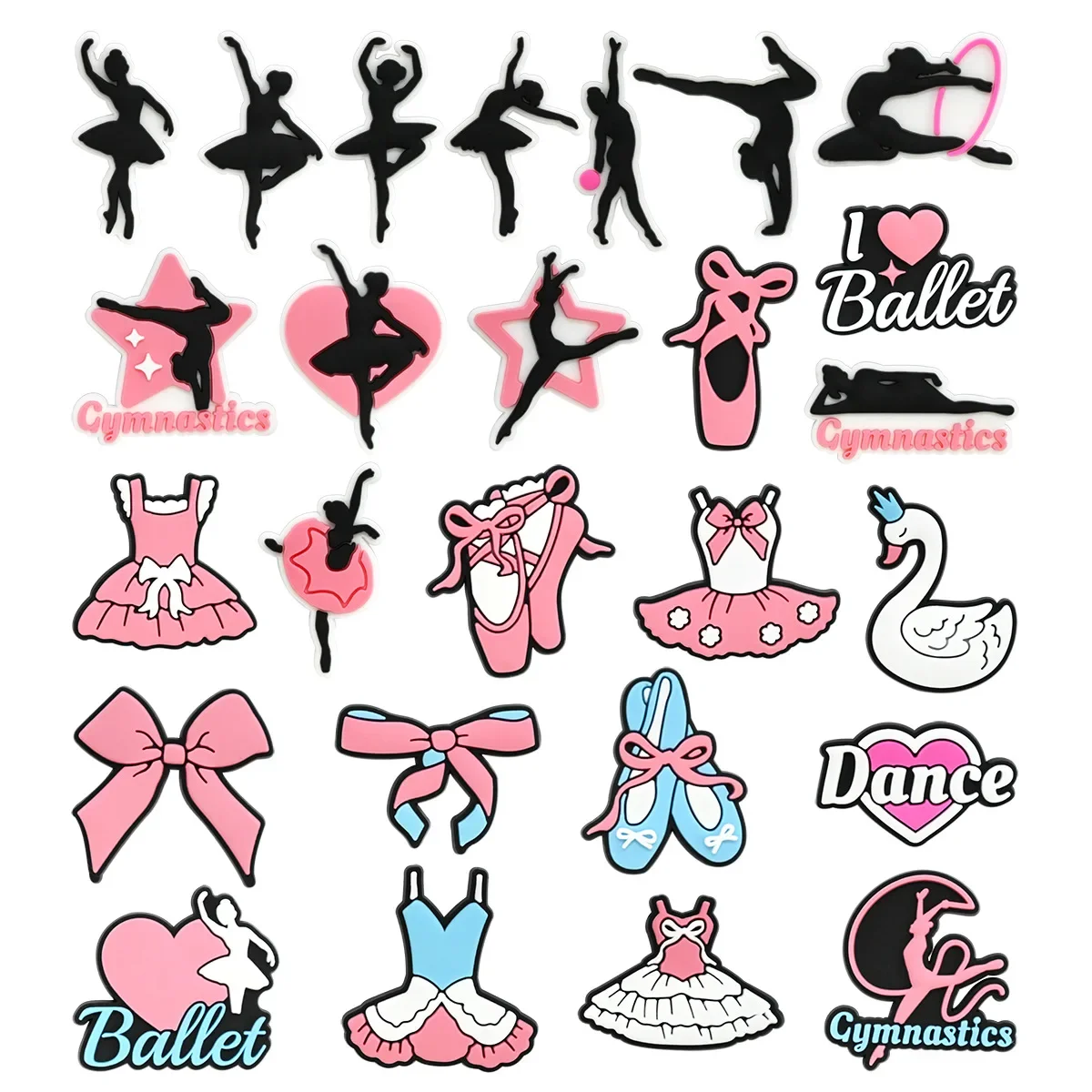 ballet series PVC shoe buckle charms accessories girl hat decorations ghost for clogs sandals wristbands DIY kids unisex gift