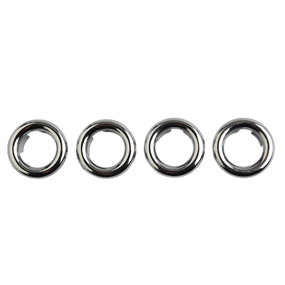 4PCS ABS Plastic Bathroom Kitchen Basin Sink Overflow Cover Ring Insert Replacement Chrome Hole Round Drain Cap Basin Accessory