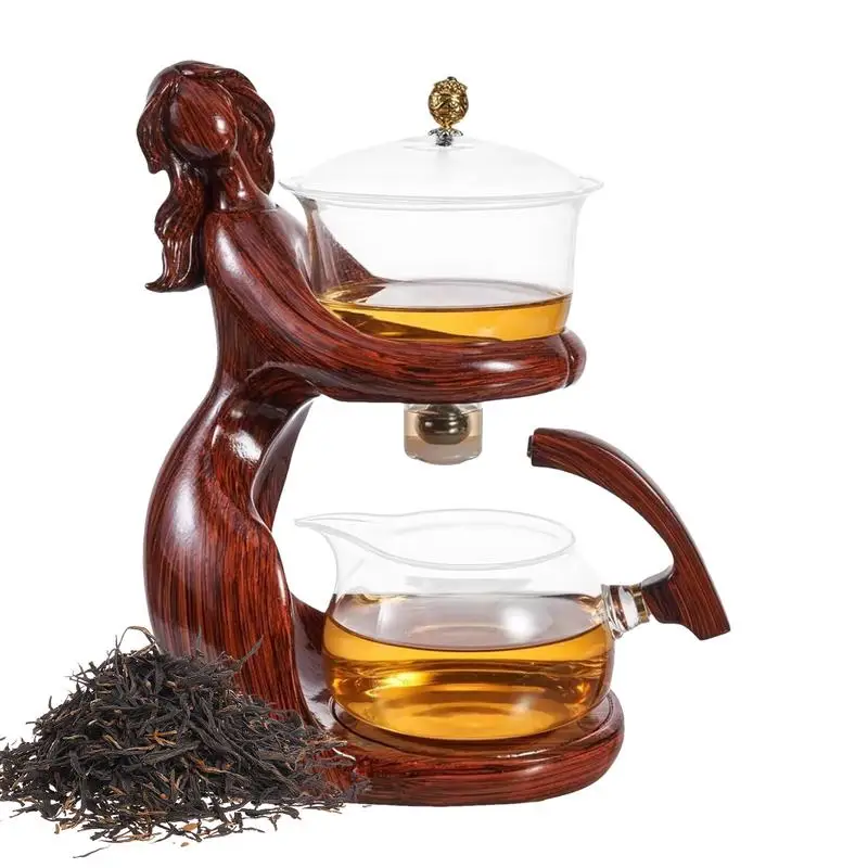 Tea Brewing Tool Semi-automatic Glass Teapot With Infuser Tea Set Lazy Person Easy Draining Tea Brewing Pot Sets For Home