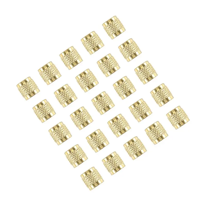 

[NEWA08R】 1/4Inch Flare Cap, Round Brass HVAC Locking Caps, W/Neoprene O-Ring Seal AC Service HVAC Valve Caps, (25 Pcs)