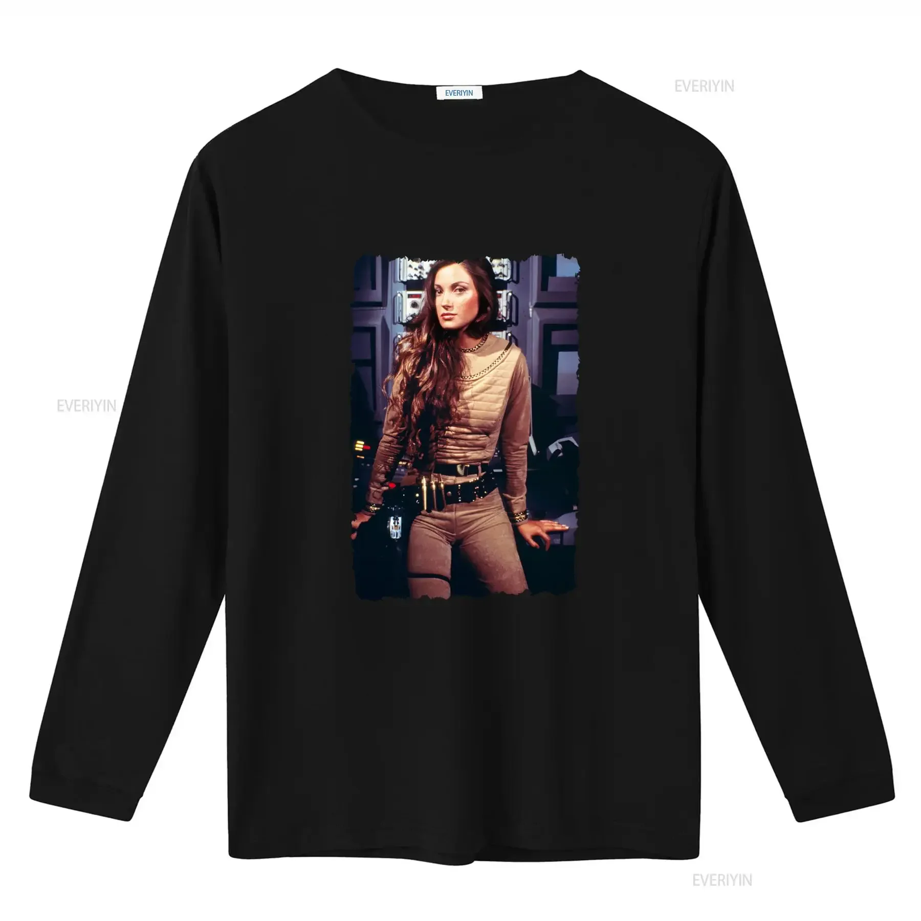 Galactica Jane Seymour Tv Series Print Long Sleeve T Shirt For Women vintage Washed homme Slightly Casual streetwear Versatile