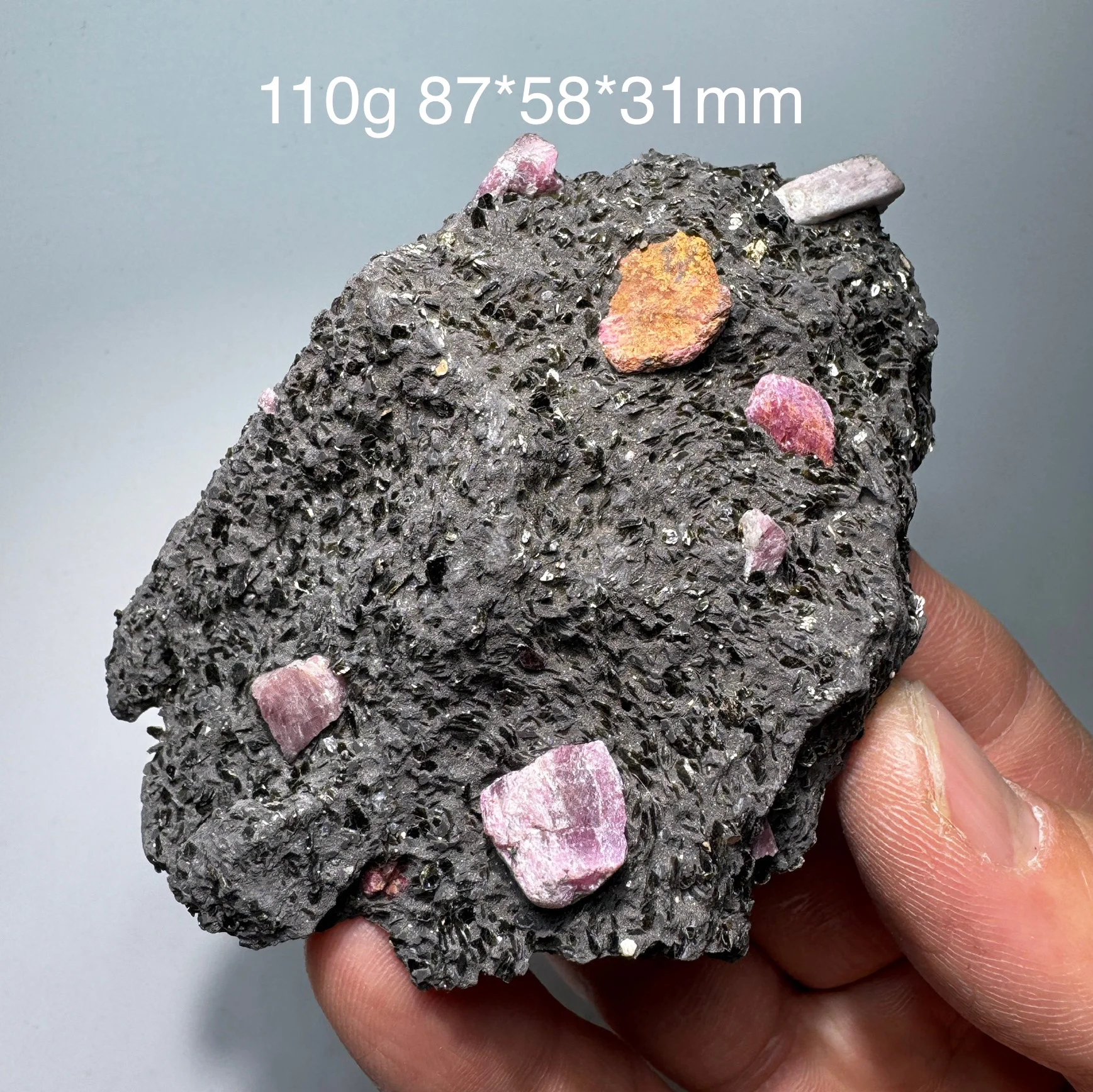 Natural Ruby Mineral (Fluorescent Red) Specimen Mica Healing Stone Home Decor