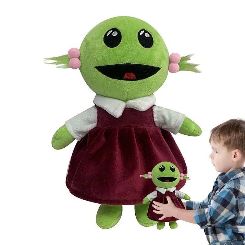 Anime Plush Toy Plush Cartoon Green Alien Toy Decor Soft And Elastic Anime Periphery Toy For Sofa Bed Balcony Car Stroller