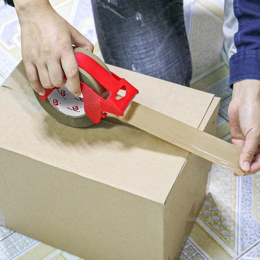 Fita de embalagem marrom resistente com dispensador 2,6 mil 1,88 polegadas x 110 jardas 3 pacotes total de 330 anos recargas de fita marrom para envio ma
