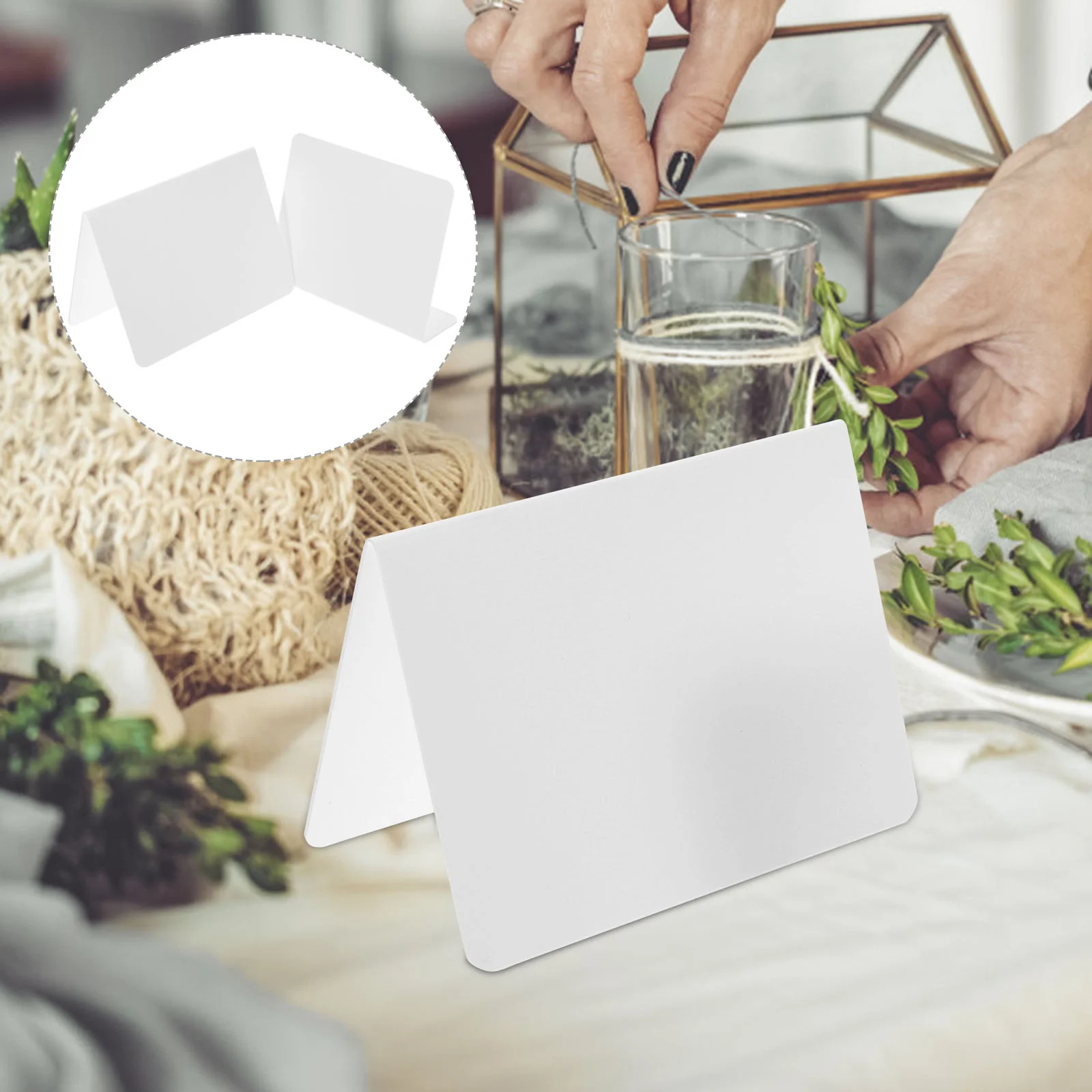 10Pcs V Acrylic Table Number Signs Sturdy Writable Wedding Bar Menu Stand Reusable Table Decoration Display Reusable