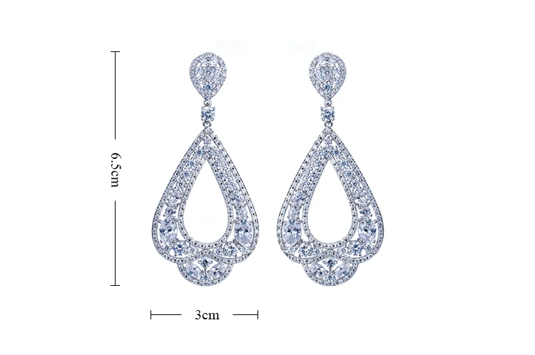 GAOLA High Quality Crystal Earring,Crystal CZ White Color Dangle Earrings For Women,2015 New Crystal Earrings GLE4299