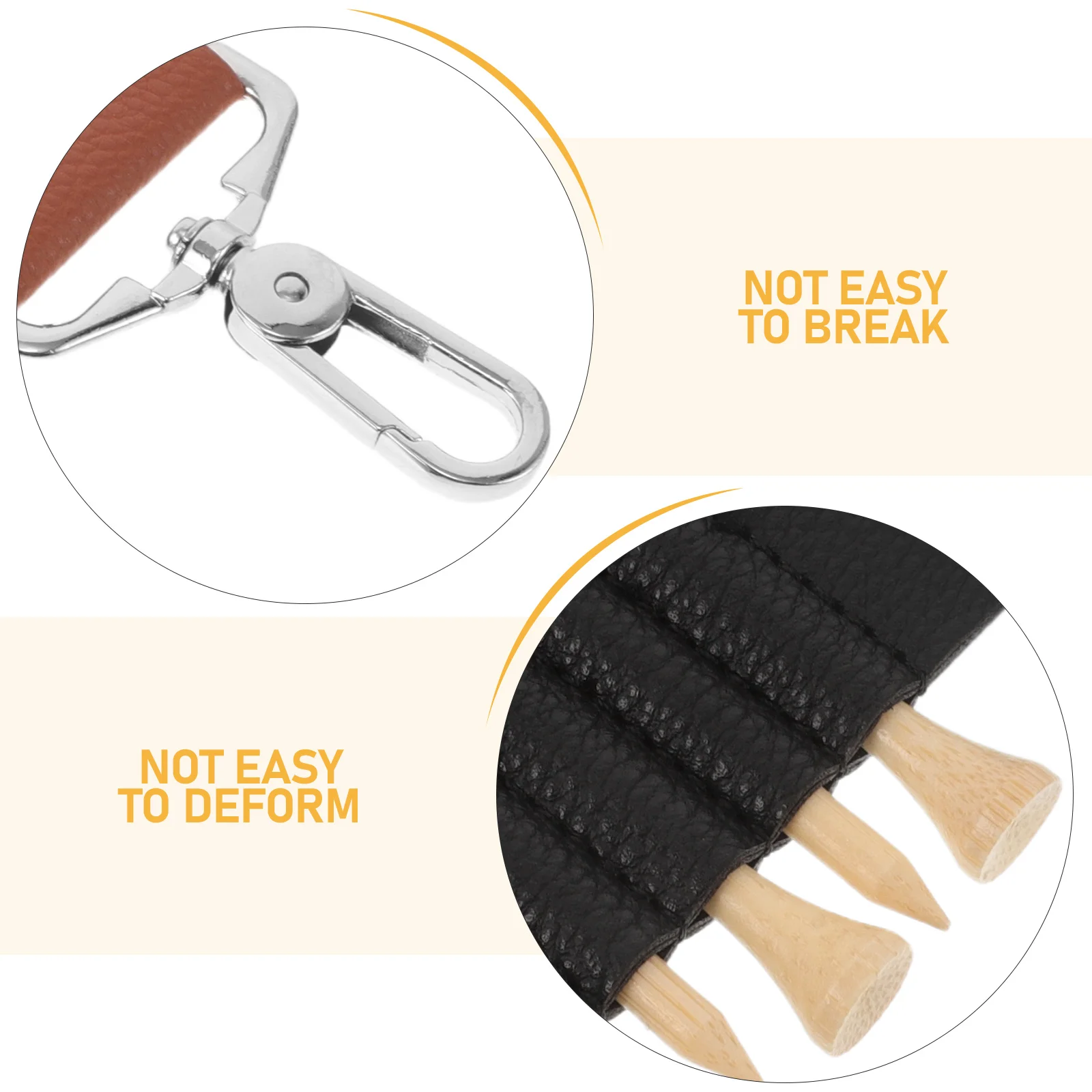 2Pcs PU Golf Tee Holder Portable Clip Keychain Golf Ball Storage Organizer Hanging Stand Carrying Case