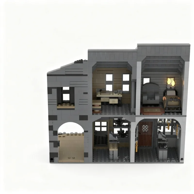 914pcs MOC Knockturn Alley Trackleshanks Locksmith Harry Model Building Blocks Architecture Toy Christmas Gifts Brick Kids