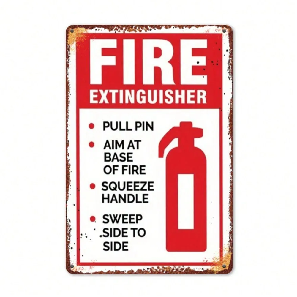 

Vintage Fire Extinguisher Metal Sign 8x12 Inch Rustic Tin Wall Art For Garage Industrial Home Decor