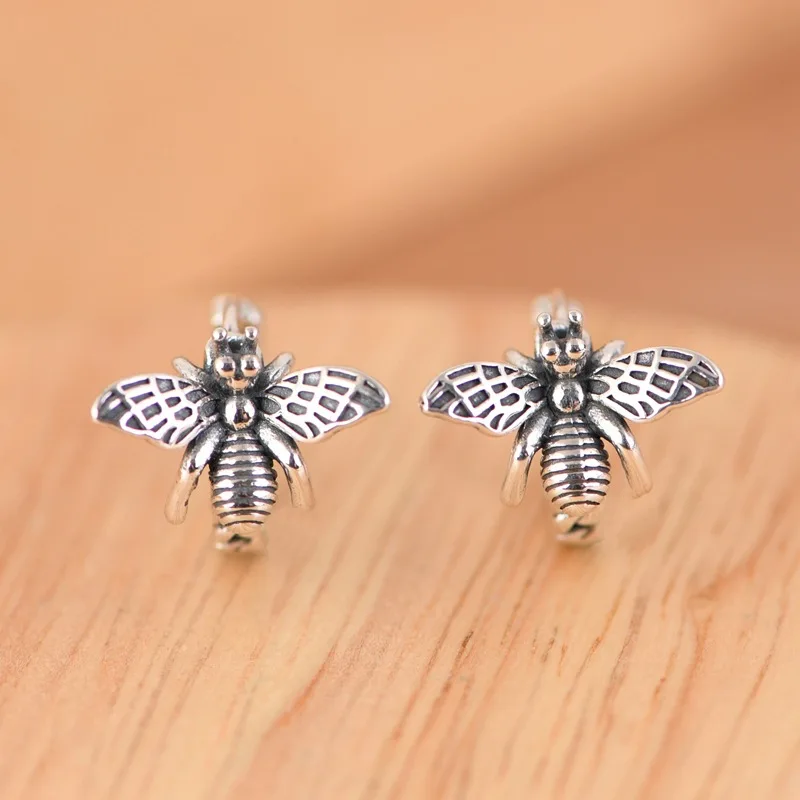 

S925 Silver Stud Earring Korean Earrings Ear Rings for Women Sterling Silver Earrings Bee Animal Cute Jewelry Designer One Pair