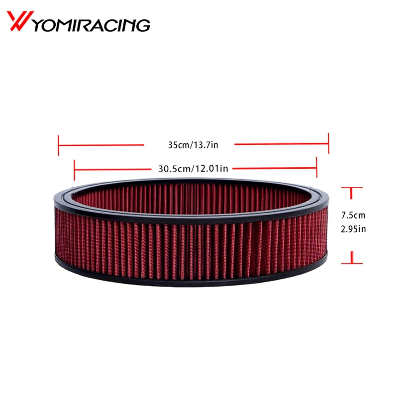 Universelles Hochleistungs-Luftfilter-Ersatzelement für 14"-Rundreiniger-Set, passend für 2/3/4/5"-Einlass, SBC BBC OFI149 – Detail 3