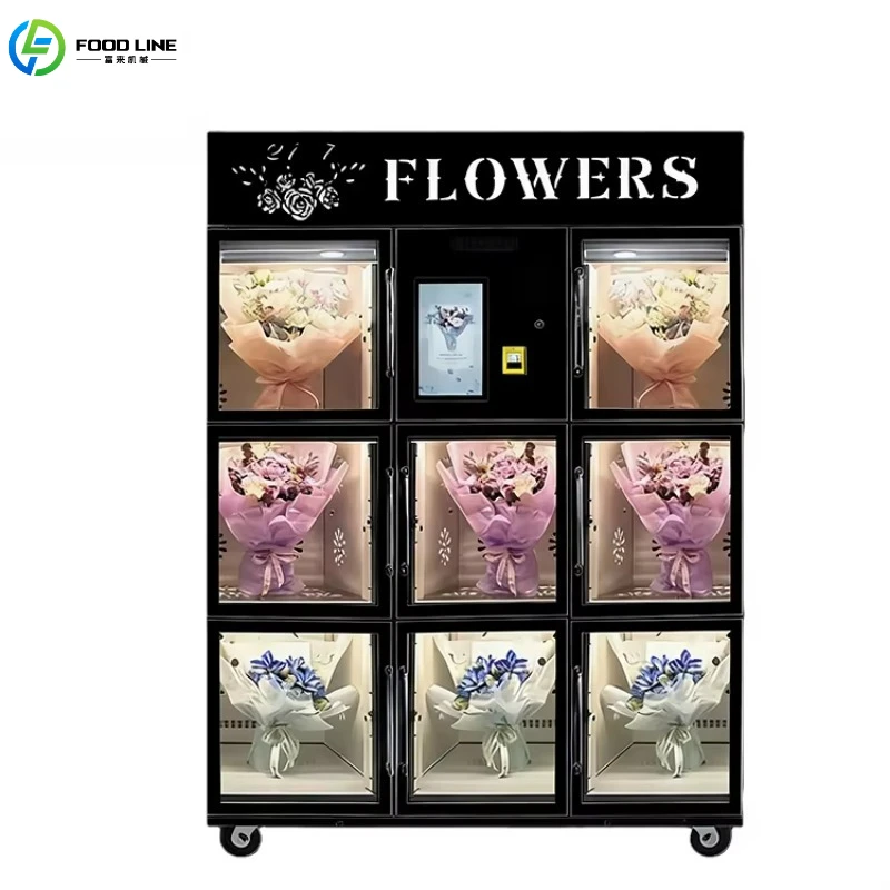 Customize Smart Locker Display Intelligent Flower Vending Machine Compressor Cooling 15.6
