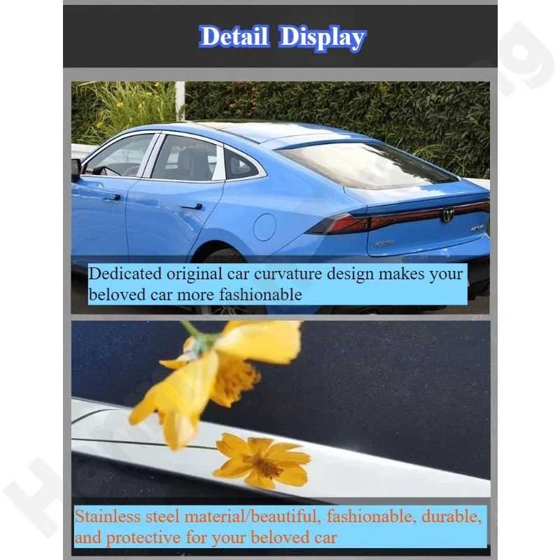 

for Changan UNI-V‌ 2023 Stainless steel window trim/Black Warrior door and window gloss strip